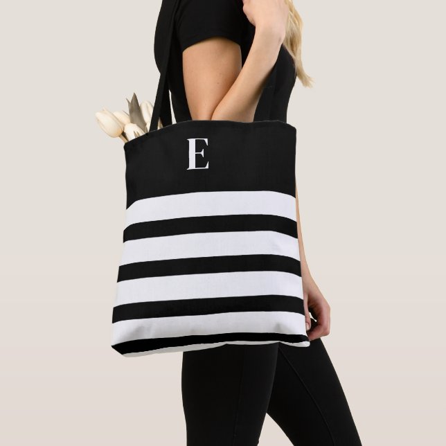 Bolso De Tela Custom Black & White Monogram  (Detalle)