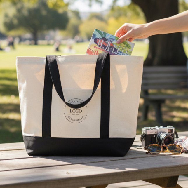 Bolso De Tela Custom Business Logo only Simple  (Logo only tote bag. customizable template.)