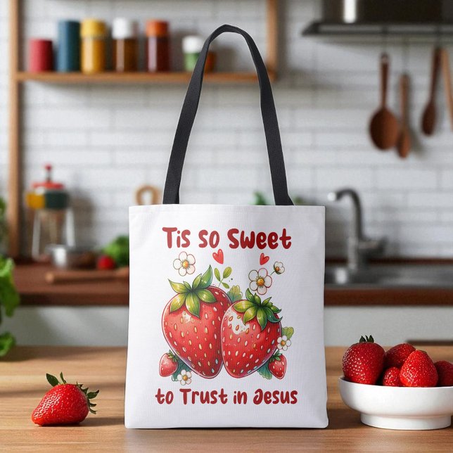 Bolso De Tela Custom Christian Jesus Summer Strawberries (Subido por el creador)