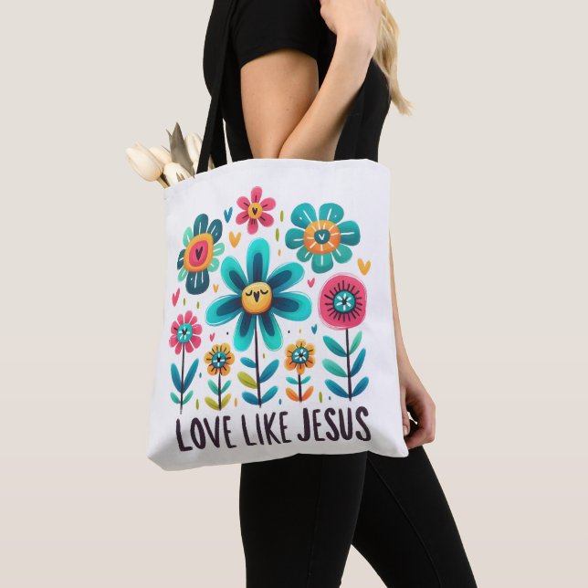 Bolso De Tela Custom Christian Love Like Jesus (Detalle)