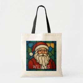 Bolso De Tela Custom Christmas Santa Art Deco Stained Glass