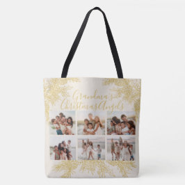 Bolso De Tela Custom Elegant Grandma's Christmas Photo Collage