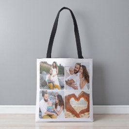 Bolso De Tela Custom Five Photo Personalized Double Sided 