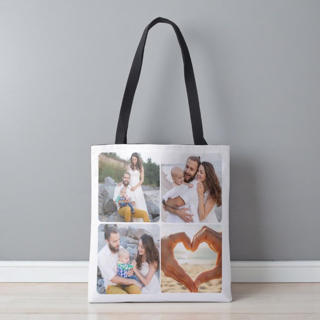 Bolso De Tela Custom Five Photo Personalized Double Sided  (Subido por el creador)