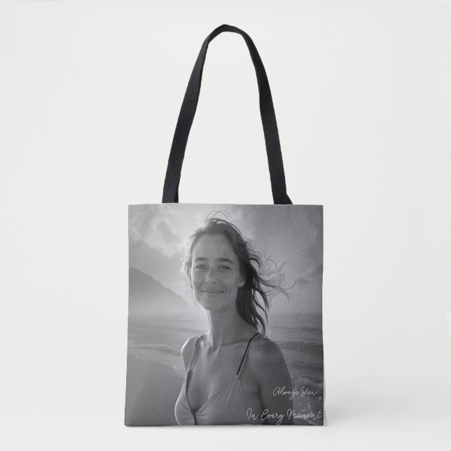 Bolso De Tela Custom Her Portrait – Simple Photo Gift for Her (Anverso)