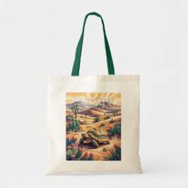 Bolso De Tela Custom Joshua Tree Tortoise Retro Desert Landscape