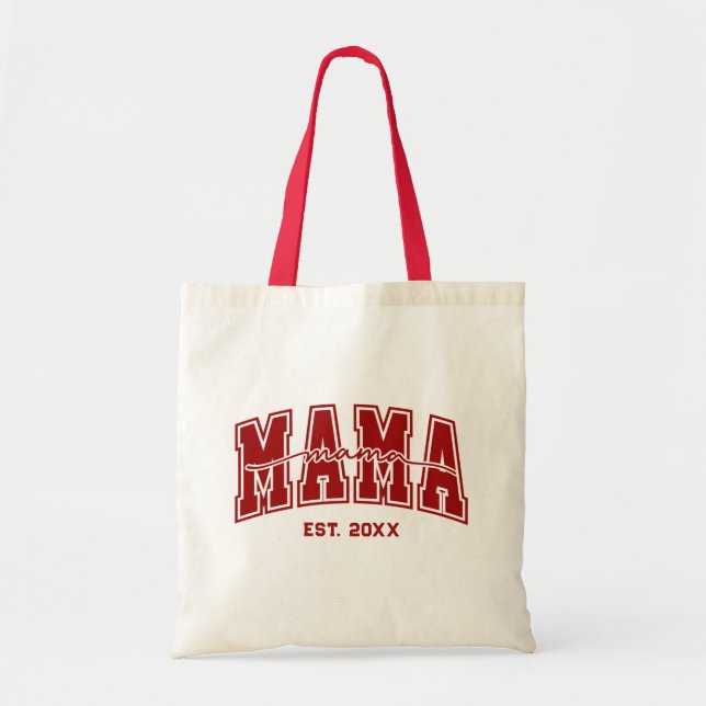 Bolso De Tela Custom Mama Est. Year Personalized Mom Established (Frente)