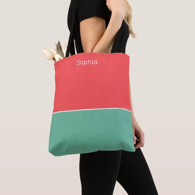 Bolso De Tela Custom Modern Coral Minimalist (Detalle)