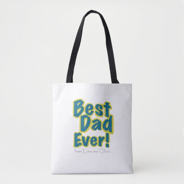 Bolso De Tela Custom Name Best Dad Ever (Anverso)