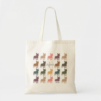Bolso De Tela Custom Name Initial French Bulldog Retro Floral