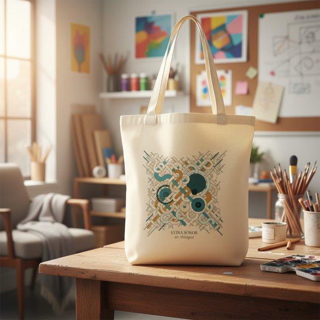 Bolso De Tela Custom Name & QR Code Business Tote (Subido por el creador)