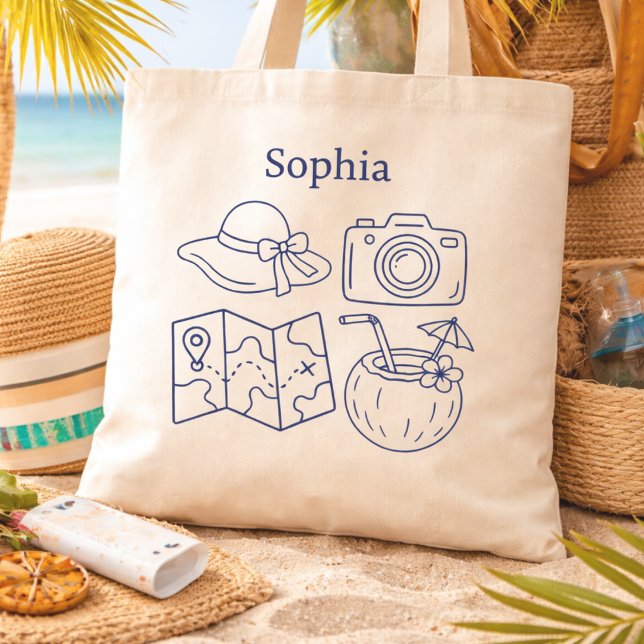 Bolso De Tela Custom Name Summer Vacation Canvas Bag (Subido por el creador)
