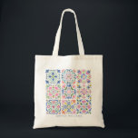 Bolso De Tela Custom Name Tile Mosaic<br><div class="desc">Personalize this lovely tile mosaic tote bag to take a little style with you wherever you go.</div>