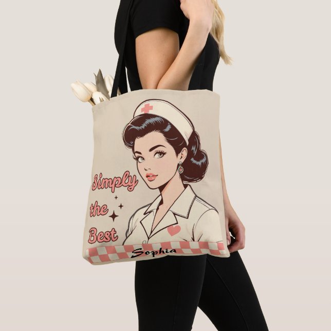 Bolso De Tela Custom Nurse Simply the Best (Detalle)
