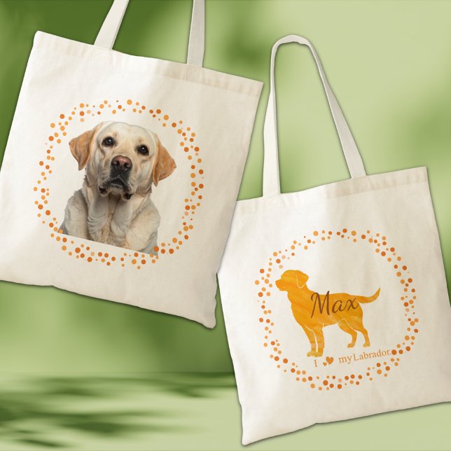 Bolso De Tela Custom pastel orange Labrador Retriever tote bag (Subido por el creador)