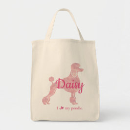 Bolso De Tela Custom Pastel Pink Poodle Silhouette tote bag