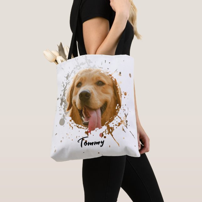 Bolso De Tela Custom Pet Photo Tote — Personalized Double-Sided  (Detalle)
