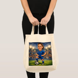 Bolso De Tela Custom Photo-Face Soccer/Football Star Caricature 