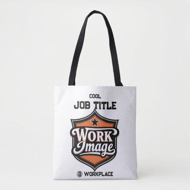 Bolso De Tela Custom Photo Personalized Job Title & Workplace  (Anverso)