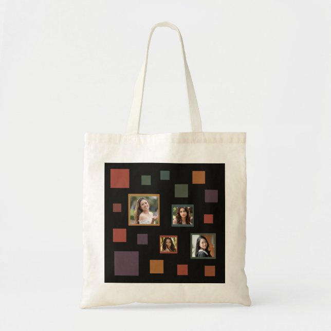 Bolso De Tela Custom Photo Squares (Frente)