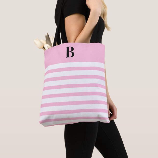 Bolso De Tela Custom Pink Coquette Monogram (B) (Detalle)
