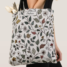 Bolso De Tela Custom Stylish Whimsical Botanical Vine Carryall