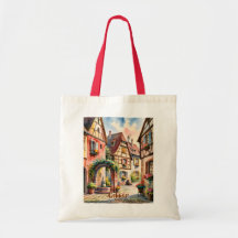 Custom Text Colmar Alsace France Watercolor Retro