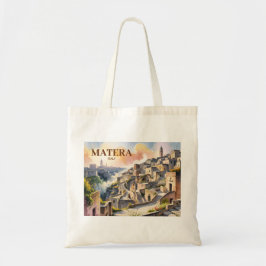 Bolso De Tela  Custom Text Matera Italy Travel Sassi di Matera