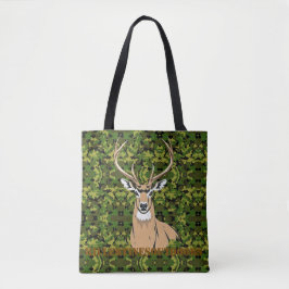 Bolso De Tela Custom tote bag with whitetail design