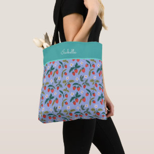 Bolso De Tela Custom Vintage Cottagecore Strawberry Pattern