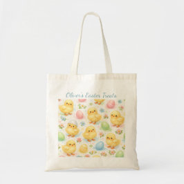 Bolso De Tela Custom Yellow Chick Watercolor Easter Egg Hunt
