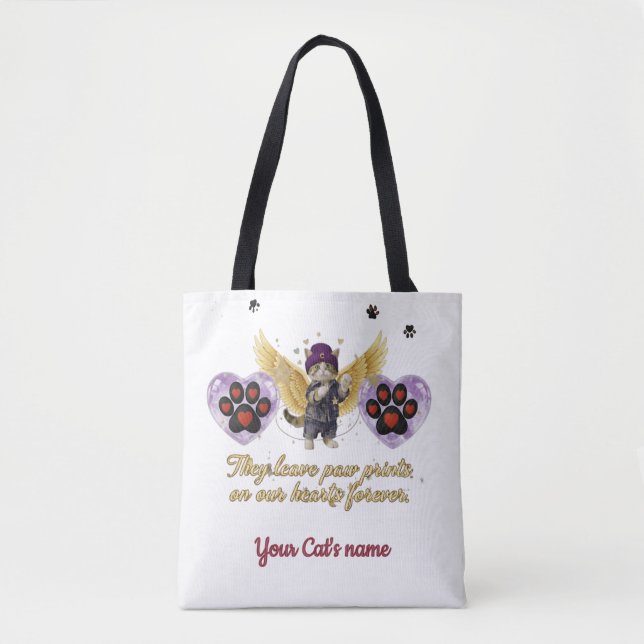 Bolso De Tela Customize Cat Name  (Anverso)