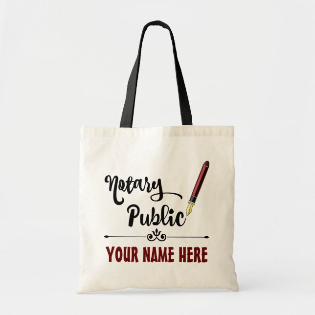 Bolso De Tela Customized Notary Public Burgundy Ink Pen (Frente)