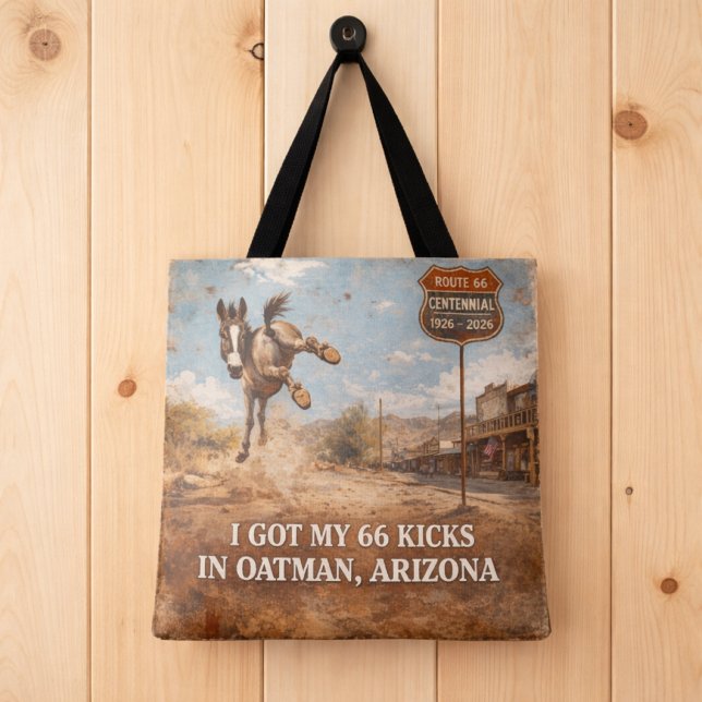 Bolso De Tela Customized Oatman Donkey Route 66 Centennial Gift (Subido por el creador)