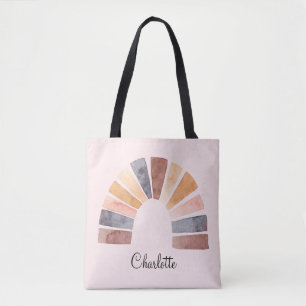 Bolso De Tela Cuta acuarela Arcoiris personalizada niño