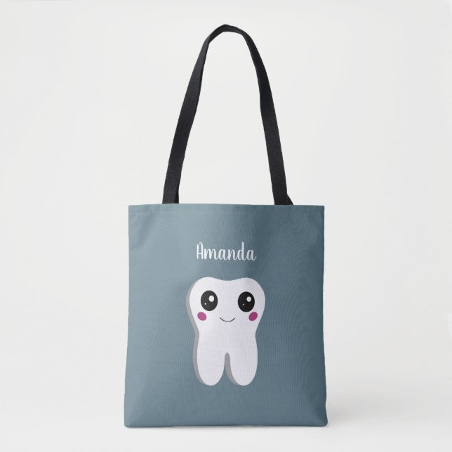 Bolso De Tela Cuta dental dental dental sonriente feliz (Anverso)
