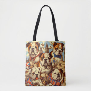 Bolso De Tela Cuta pintura de Bulldog en inglés