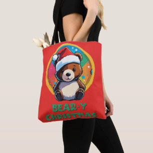 Bolso De Tela Cute Adorable Kawaii Chibi Oso Navidad