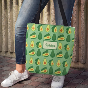 Bolso De Tela Cute Aguacate Lover Personalizado Green