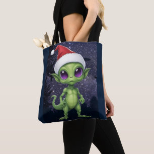 Bolso De Tela Cute Alien Santa Claus