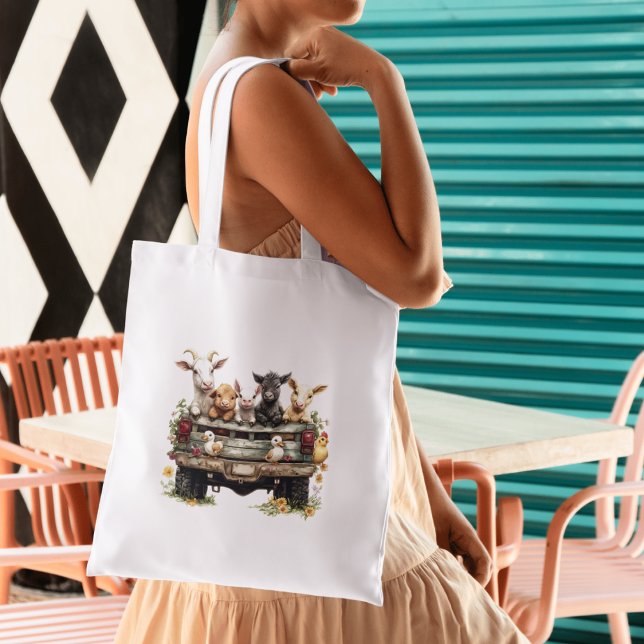 Bolso De Tela Cute Animal Farm On Tote Bag (Subido por el creador)