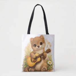 Bolso De Tela Cute Animal Guitar Tote Bag Kawaii Music
