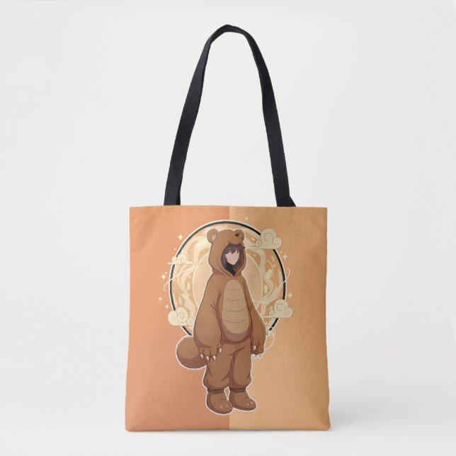 Bolso De Tela Cute Anime Boy in Bear (Anverso)