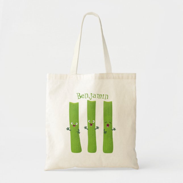 Bolso De Tela Cute apio palitos trio verduras personalizados (Frente)