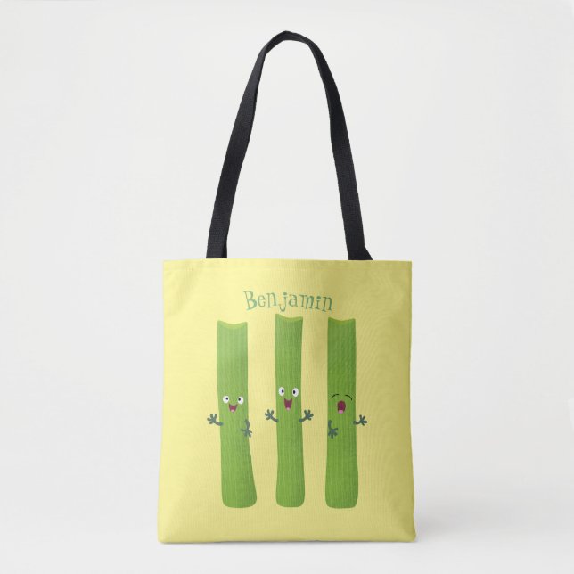 Bolso De Tela Cute apio palitos trio verduras personalizados (Anverso)