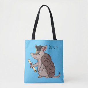 Bolso De Tela Cute armadillo with graduation cap cartoon 