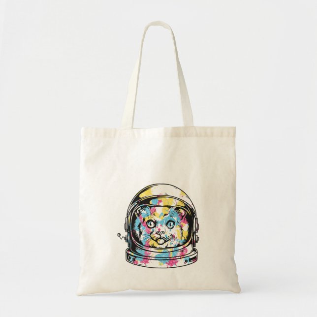 Bolso De Tela Cute astronaut Cat (Frente)