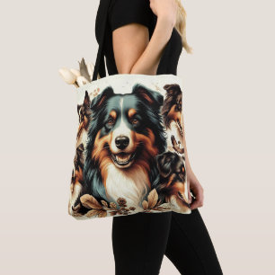 Bolso De Tela Cute Australian Shepherd Painting