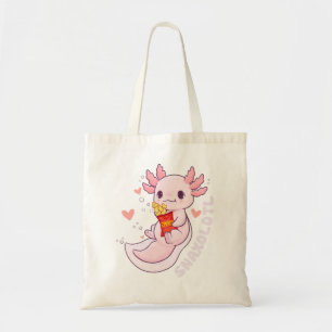 Bolso De Tela Cute Axolotl Lover Snaxolotl Kawaii Axolotl Food S