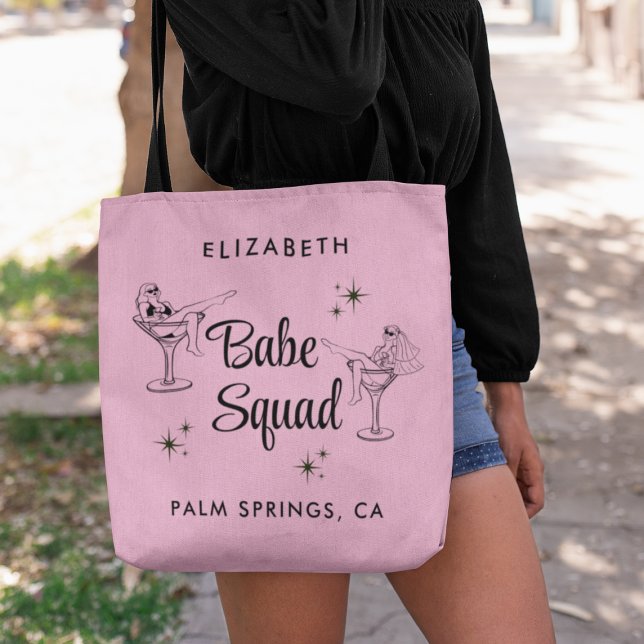 Bolso De Tela Cute Babe Squad Rosa Despedida de Soltera (Subido por el creador)